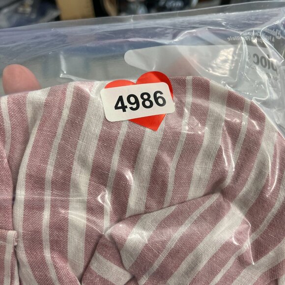 Rails Small Red, White Thea Linen Blend Stripe Short Sleeve Waist Tie T-Shirt - Picture 15 of 16